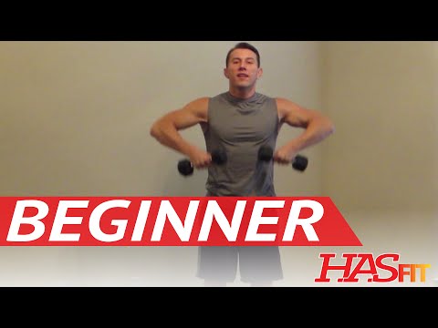 15 Minute Beginner Weight Training – Easy Exercises – HASfit Beginners Workout Routine – Strength