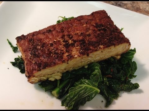 Blackened Tempeh Recipe w/ Spicy Steamed Kale & Spinach – HASfit Vegan Recipes Vegetarian