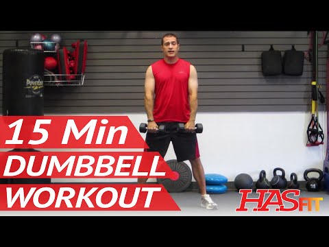 HASfit 15 Minute Dumbbell Workout Routine – Dumbbells Exercises for Strength – Training Work Out