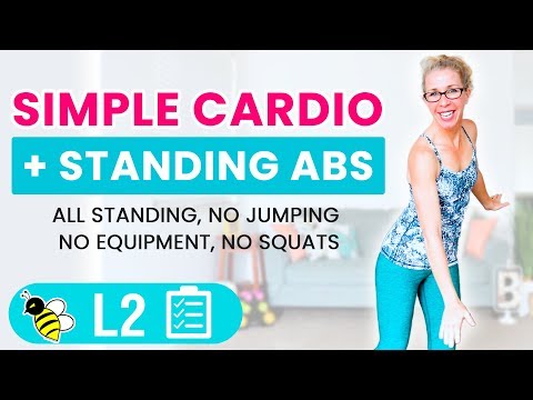 30 minute Simple CARDIO + Standing ABS HIIT for BEGINNERS