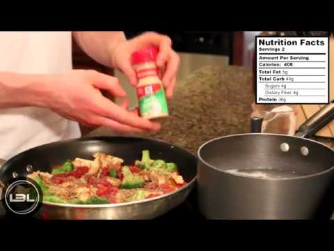 Muscle Building Food Recipes : High Protein Chicken Tomato Pasta