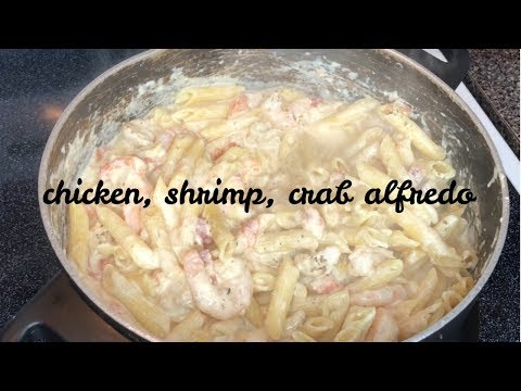 How to Make Chicken, Shrimp, & Crab Alfredo| (Supa-Cent Recipe)