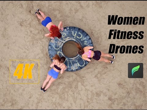Fitness Models and Drones: Beach Workout