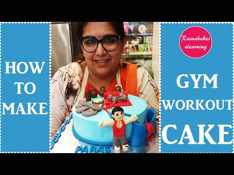 How to make Gym workout fitness equipment cake: cake decorating tutorial