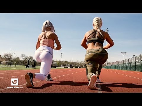 Swedish Fitness Model Outdoor Track HIIT Workout | Anna Staalnacke & Caroline Aspenskog