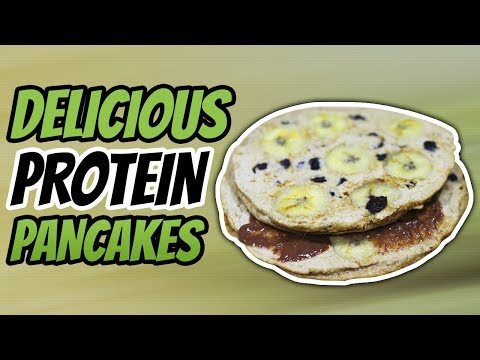 Banana Raisin MUSCLE BUILDING Protein Pancakes Recipe [WITH PROTEIN ICING]