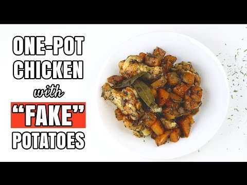One-Pot Chicken Stew with “Fake” Potatoes Recipe (Clean Bulk, High-Protein, Food Hack)