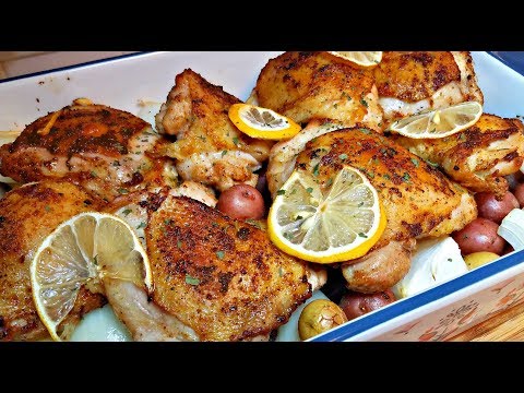 Baked Lemon Garlic Chicken Recipe | Lemon Garlic Cream Sauce Recipe
