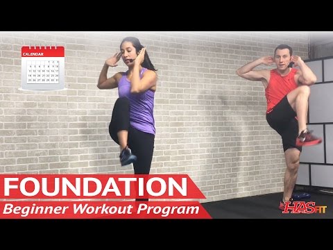 Foundation: 30 Day Beginner Workout Program | FREE Home Workout Plan for Beginners Exercise Calendar