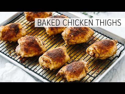 CRISPY BAKED CHICKEN THIGHS | gluten-free, paleo, keto recipe