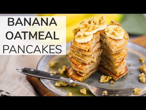 BANANA OATMEAL PANCAKES | easy + healthy breakfast meal prep