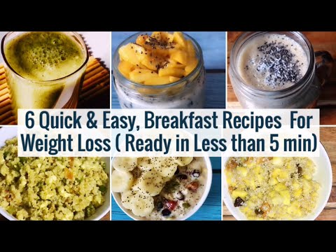 6 Quick & Easy Breakfast Recipes | Meal Planning | For Weight Loss | 2 Min Healthy Veg Breakfast