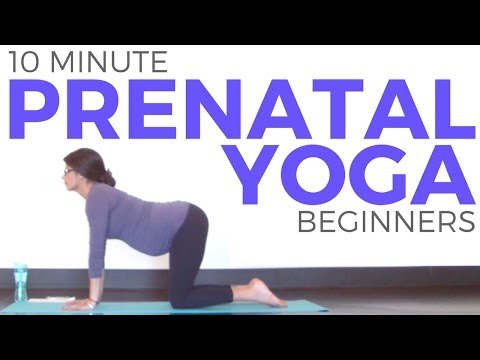 PRENATAL YOGA for Beginners (10 minute Yoga) Safe for ALL Trimesters | Sarah Beth Yoga