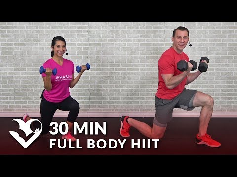 30 Minute Full Body HIIT At Home Workout with Weights – Total Body 30 Min Dumbbell HIIT Workout