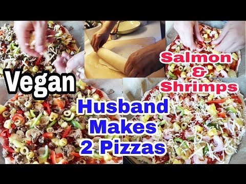 Fast And Yummy Pizza Recipes: Vegan Pizza + Salmon & Shrimps Pizza