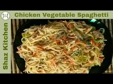 Chicken Vegetable Spaghetti Recipe|Italian Chicken Vegetable Spaghetti Recipe(In Urdu)  Shaz Kitchen