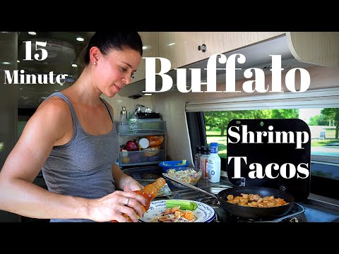 Class B RV Cooking | Buffalo Shrimp Tacos | Healthy Recipes