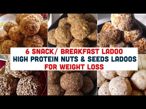 6 Healthy Snack / On the go Breakfast Recipes | High Protein Nuts & Seeds Ladoo | Weight Loss