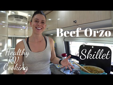 Beef Orzo Skillet (Manestra) | RV Cooking & Healthy RV Recipes #26