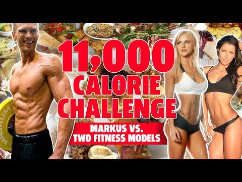 EPIC 11,000 CALORIE CHALLENGE AND Markus vs 2 Fitness Models