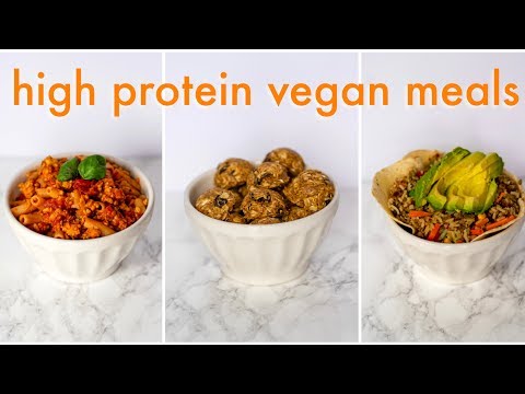 HIGH PROTEIN VEGAN MEALS  (4 Recipes = 345g Protein)