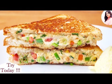 Best Cheesy Veg Sandwich Recipe, Cheese Sandwich, breakfast recipe, lunchbox recipe for kids