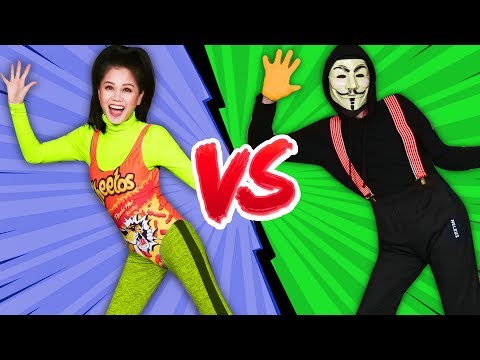 VY QWAINT vs. HACKER DANCE BATTLE ROYALE In Real Life Challenge! Vyrobics Fitness Competition!