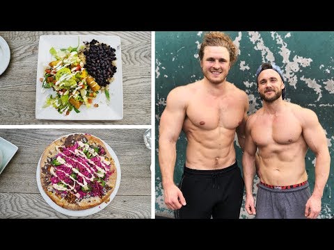 WHAT WE EAT IN A DAY FOR VEGAN MUSCLE (ft. SimnettNutrition)