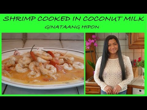 Filipino Ginataang Hipon recipe (shrimp cooked in coconut milk) Filipino cooking channel in English