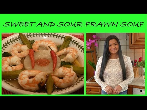 Sweet and Sour Shrimp Soup ( Sinigang na Hipon with Pineapple ) Filipino cooking channel in English