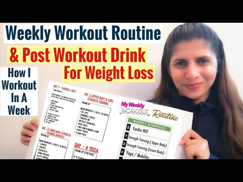 My Weekly Workout Program  | One Week Exercise Routine For Weight Loss | Women | Post Workout Drinks