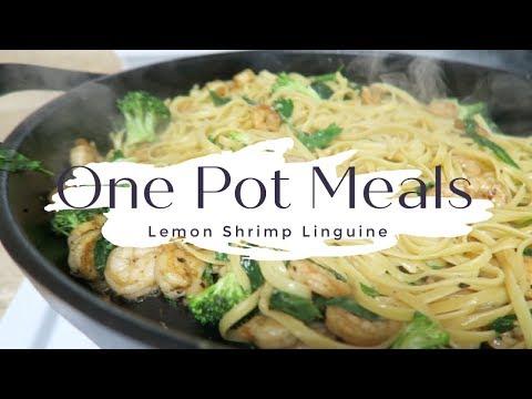 ONE PAN MEALS! (Garlic Lemon Shrimp Pasta)