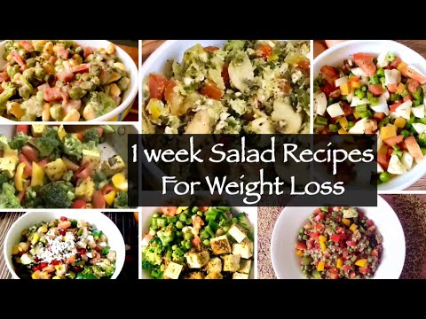 1 Week Salad Recipe | 7 Healthy Quick and Easy Indian Lunch or Dinner Recipes For Weight Loss