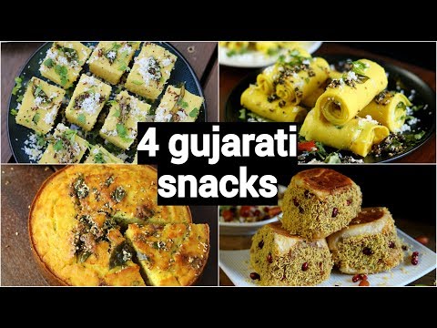 4 easy & quick gujarati snacks recipes | गुजराती नाश्ते की रेसिपी | healthy gujarati snacks