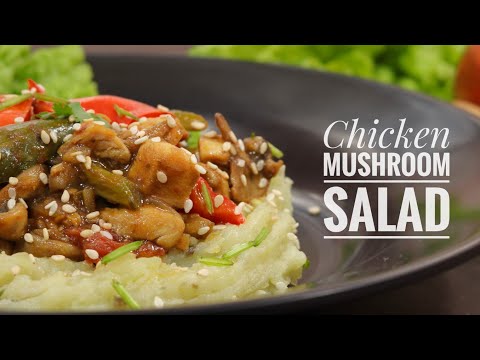 Chicken Mushroom Salad recipe || Healthy lunch ideal for weight loss indian