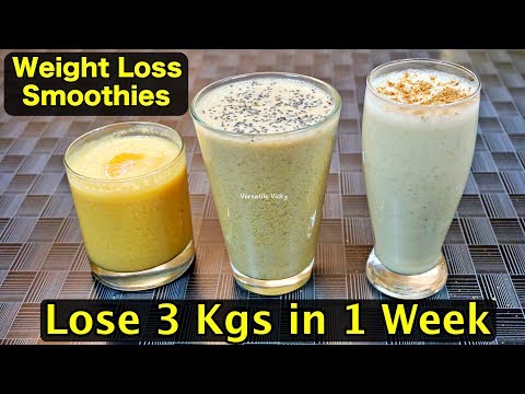 Healthy Smoothie Recipes For Weight Loss | Lose 3Kg in a Week | Breakfast Smoothies For Weight Loss
